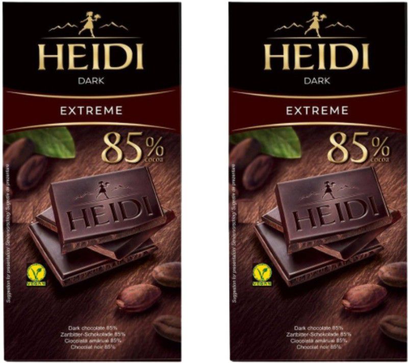 Heidi Dark Chocolate Extreme 85% 100% Veg Imported Bars  (2 x 160 g)