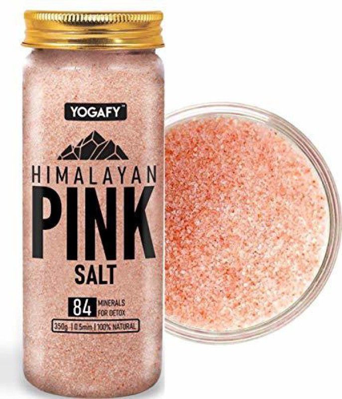 YOGAFY HIMALAYAN Pink Crystals Salt (350g) with 84 MINERALS (0.5mm) COOKING Himalayan Pink Salt  (350 g)