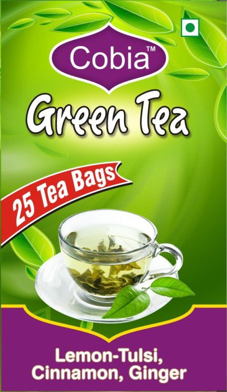 Cobia (LEMON-TULSI ,CINNAMON, GINGER) GREEN TEA Tulsi, Cinnamon, Ginger Green Tea Bags Box  (25 Bags)