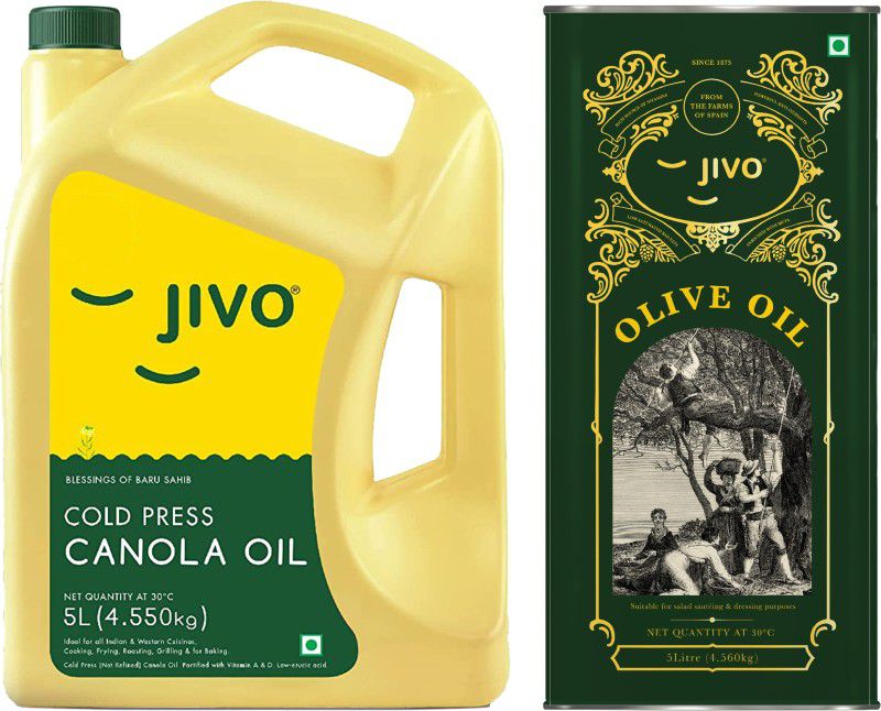 JIVO Extra Virgin olive oil with Cold Pressed Canola Oil Can  (2 x 5 L)