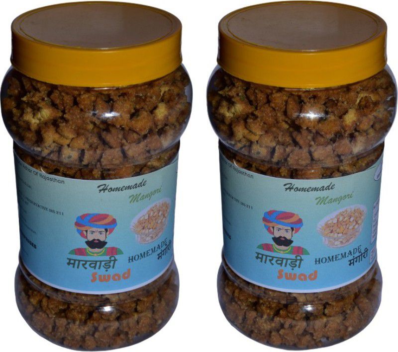 MARWADI SWAD Badi Handmade Bikaneri Moong Dal Mangodi (Spicy, Sada Mangori) 1800 g  (Pack of 2)