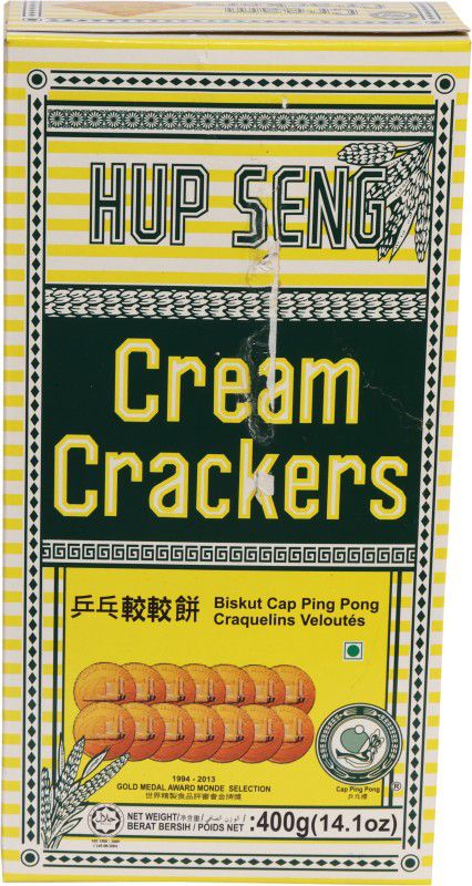 Hup Seng Cream Crackers Biscuit Cream Cracker Biscuit  (800 g, Pack of 2)