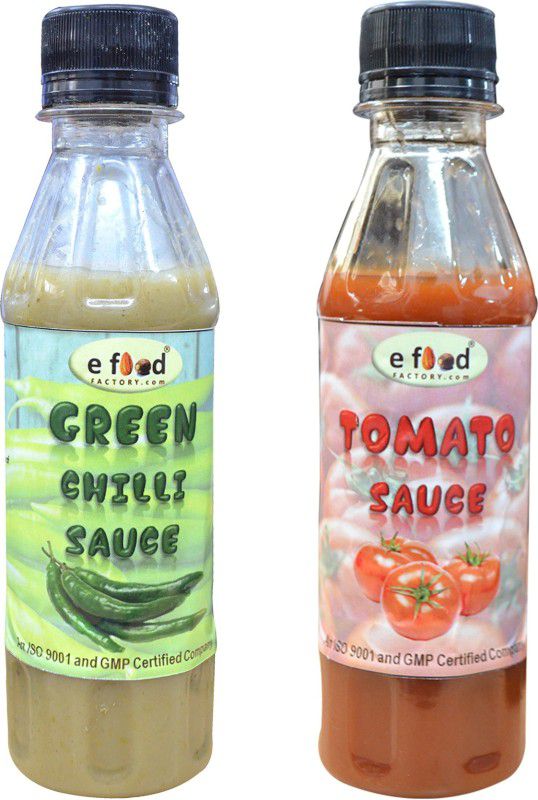 E Food Factory Green Chilli Sauce & Tomato Sauce 200 g Pack of 2 Sauces  (2 x 100 g)