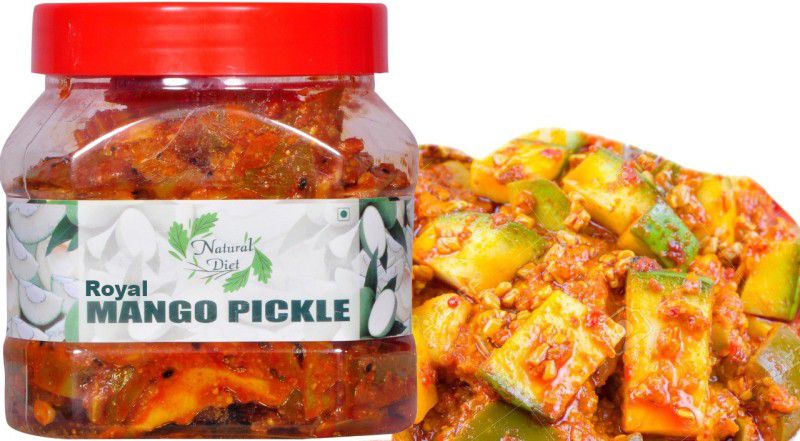 Natural Diet Premium Quality Traditional Punjabi Flavor Tasty & Spicy Home Made Royal Mango Pickle (in Kachi Ghani Pure Mustared Oil) 500gm Mango Pickle  (500 g)