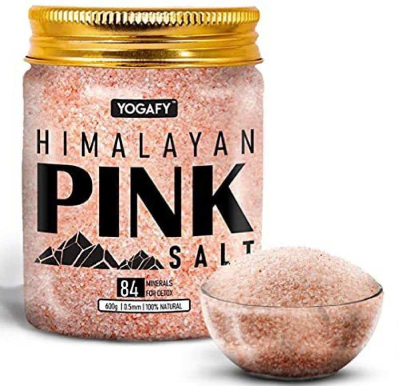 YOGAFY HIMALAYAN Pink Crystals Salt (600g), COOKING with 84 MINERALS (0.5mm) Himalayan Pink Salt  (600 g)