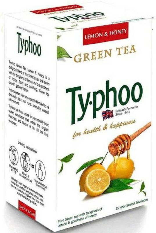 typhoo Lemon & Honey Lemon Green Tea Bags Box  (25 Bags)