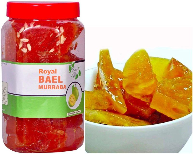 Natural Diet Premium Quality The Real Taste of Maa Ka Hath Ka Swad (For Those WHO Cares Health First) Organic Sweet Royal Bael Murabba Pieces without Syrup 1Kg Bel Murabba  (1 kg)