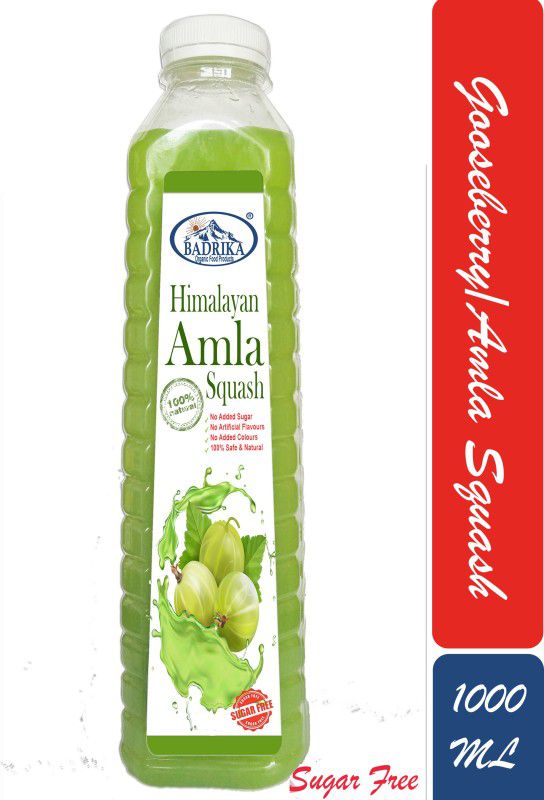 Badrika Pure Natural SugarFree Goosebarry | Amla Squash / Sharbat  (1000 ml)