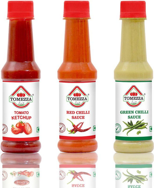 tomezza Tomato Ketchup, Red Chilli Sauce, Green Chilli Sauce, Combo Offer Pack of 3 (200g Each) Sauces & Ketchup  (3 x 200 g)