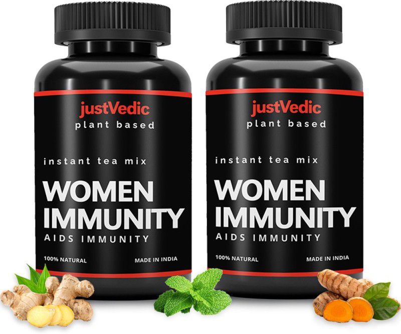 justvedic Women Immunity Premix | 2 Months Pack, 120 Gms | Helps with Immunity, Anti-Inflammation, Regeneration Ginger Herbal Tea Plastic Bottle  (120 g)