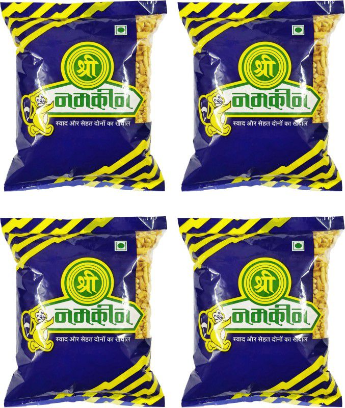 Shree Namkeen Lahsun Sev - Indore Special, Garlic Flavor Namkeen - Pack of 4, 400gm each  (4 x 400 g)