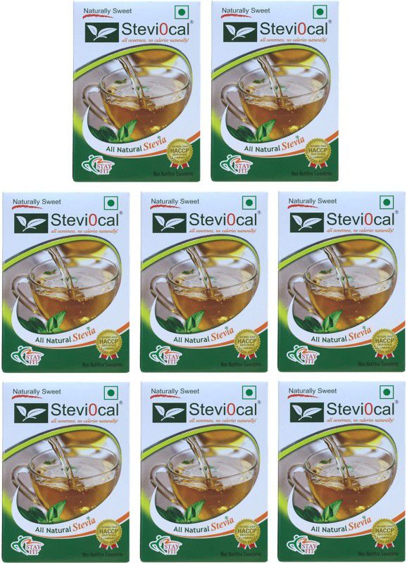 steviocal Zero calorie Stevia Extract - Naturally Sweet, 8 x 50 Sachets Sweetener  (400 Sachet, Pack of 8)