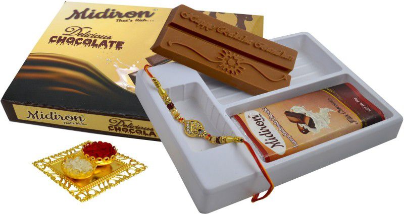 Midiron Rakhi with Chocolate Gift Set IZ19ChocoBoxRakhi15-01 Combo  (1 rakhi combo set)