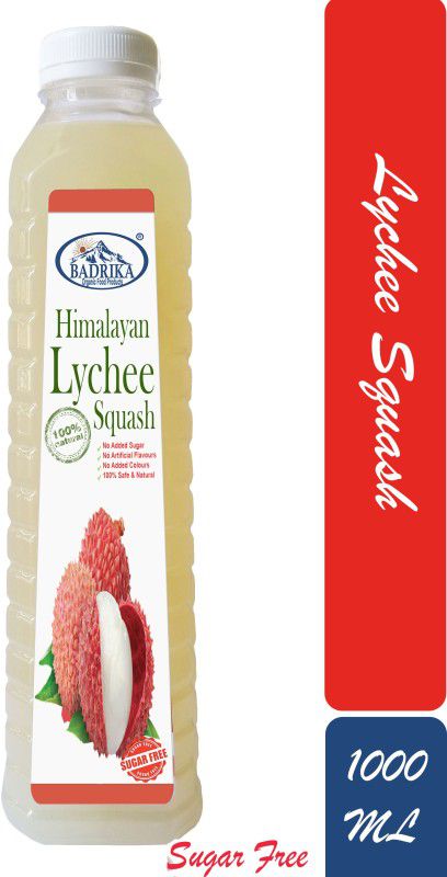 Badrika Pure Natural SugarFree Uttarakhand Lychee | Litchee Squash/ Sharbat  (1000 ml)