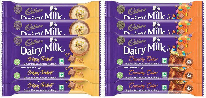 Cadbury Dairy Milk Crunchy Cola and Crispy Rabdi Madbury Chocolate Bars  (10 x 36 g)