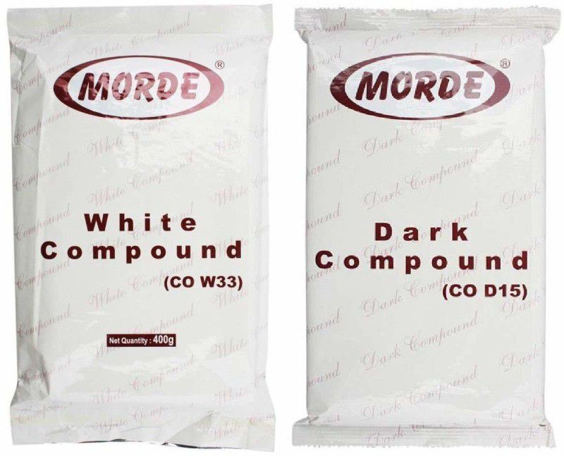 Morde Pack Of 2 | 400GM Each | White & Dark Chocolate Compound Slab Bar Bars  (2 x 200 g)