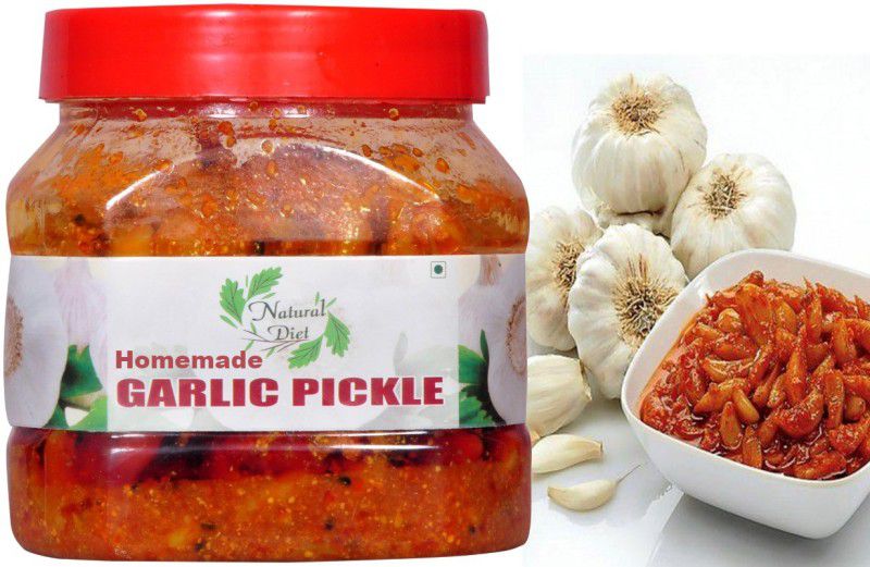 Natural Diet Premium Quality Organic Herbal Masala Homemade Garlic Pickle Lashun Ka achar (Sabut Garlic Full Pieces) 500gm (You are Being Served Mothers Love) Garlic Pickle  (500 g)