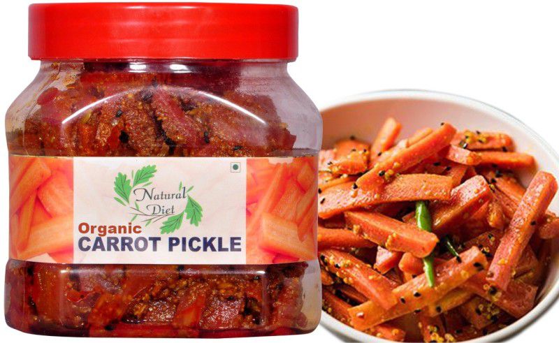 Natural Diet Premium Quality Chatpata Homemade Masalo Se Bana Maa Ka Hath Ka Mothermade Organic Carrot Pickle Pickle 500gm (You are Being Served Mothers Love) Carrot Pickle  (500 g)