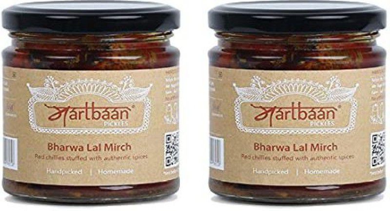 MARTBAAN Bharwa Lal Mirch Achar |Stuffed Red Chilli Pickle 175g Each Pack of 2 Red Chilli Pickle  (2 x 175 g)