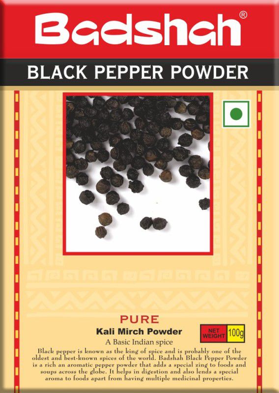 Badshah Black Pepper Powder | Kali Mirch | Hygienically Packed | No Preservatives |  (100 g)