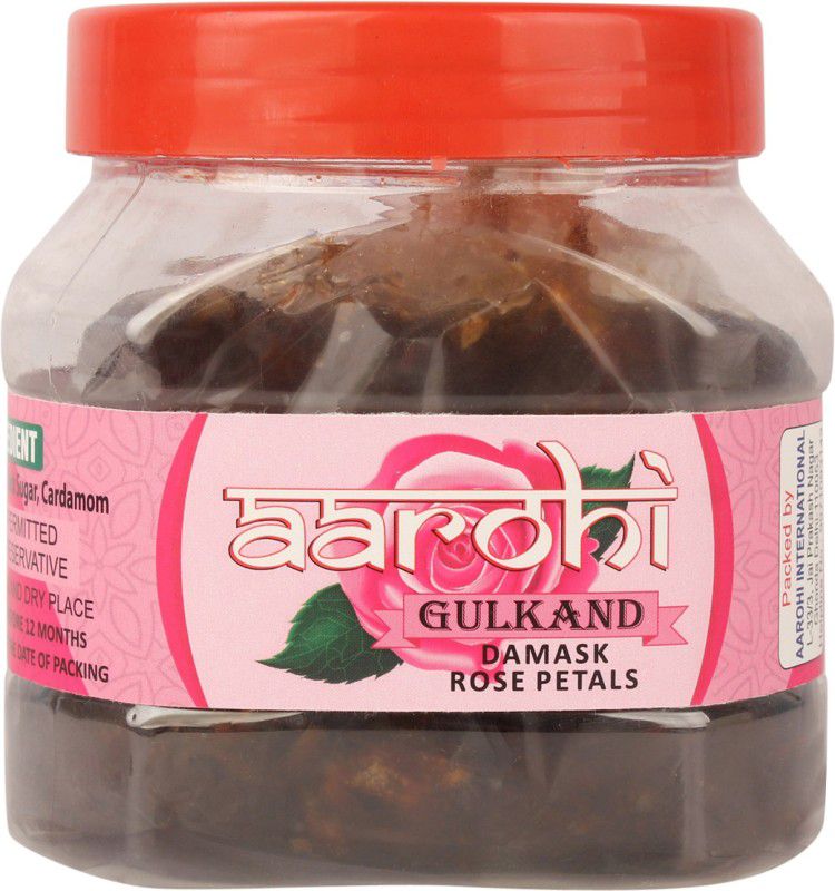 aarohi Natural Organic Gulkand Prepared Using Damask Rose Enhanced with Cardamon_Shopsy 500 g