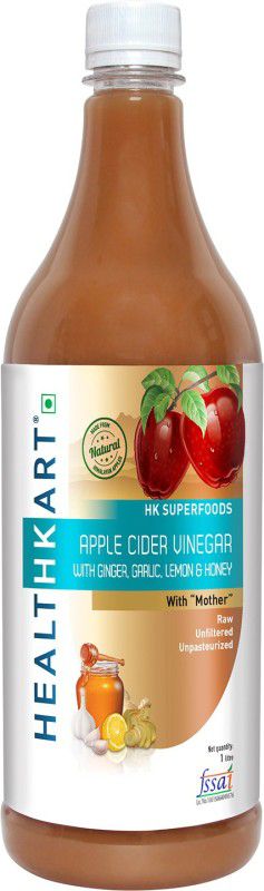 HEALTHKART Apple Cider Vinegar with Mother & Ginger, Garlic, Lemon, Honey Vinegar  (1 L)