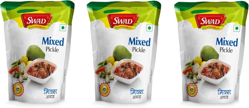 SWAD Delicious and Tangy Mango, Lemon, Green Chillies, Carrot, Kerda Mixed Pickle/ Mixed Achar | Pack of 3 | 200g Each Mixed Pickle  (3 x 200 g)