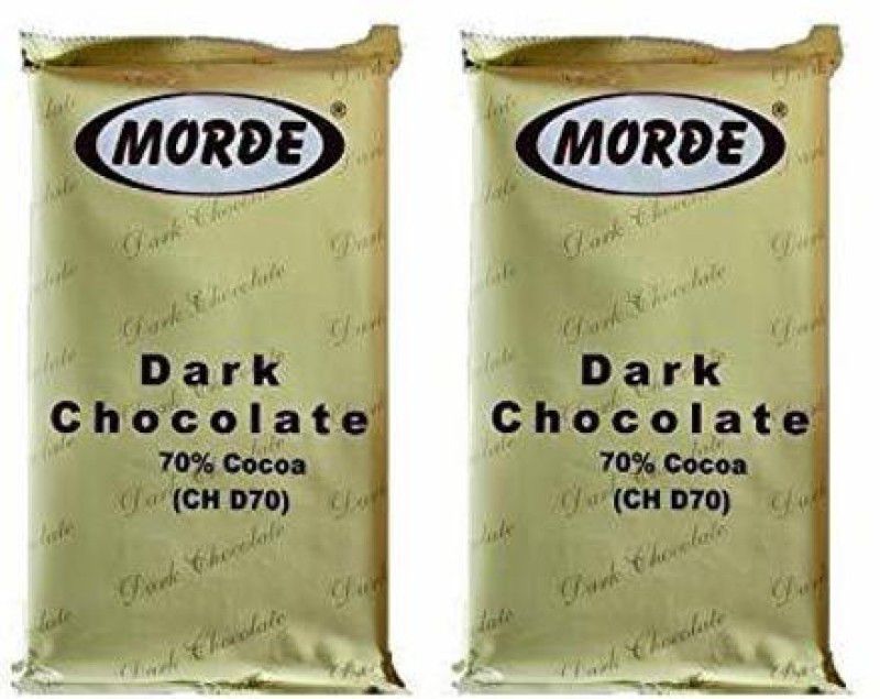 Morde Pack Of 2 | 400GM Each | Dark Chocolate Compound Slab Bar Bars  (2 x 200 g)