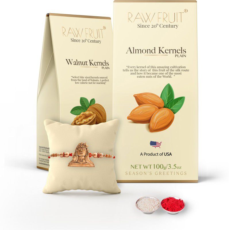 HyperFoods Shiva Rakhi Gift for Brother with Dry Fruit Combo pack of Almond Walnut Combo  (Almond -100g, Walnut -100g)