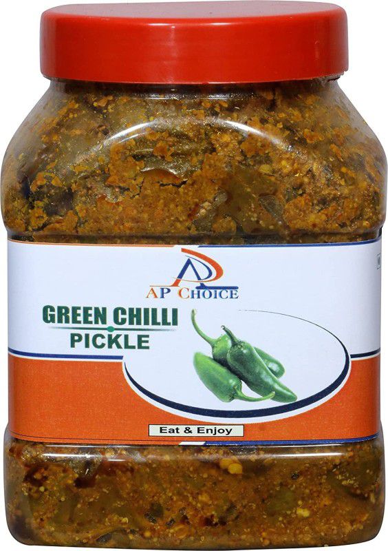 AP Choice Homemade Ghar Ka Bana Organic Fresh Green Chilli Pickle Hari Mirch Ka Achar- 1Kg Green Chilli Pickle  (1 kg)