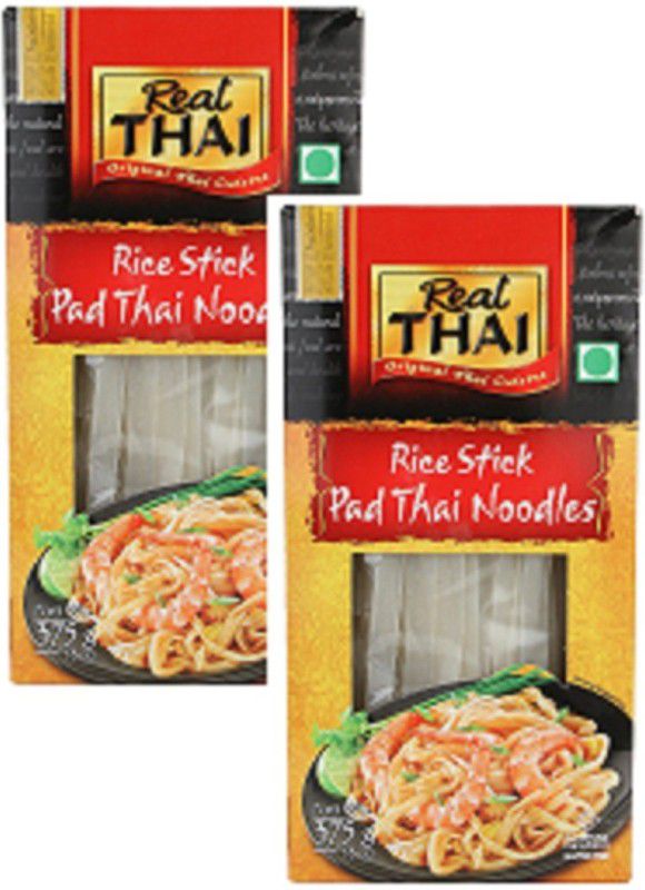 Real Thai Pad Thai Noodles, 375g Pack of 2 Hakka Noodles Vegetarian  (2 x 250 g)