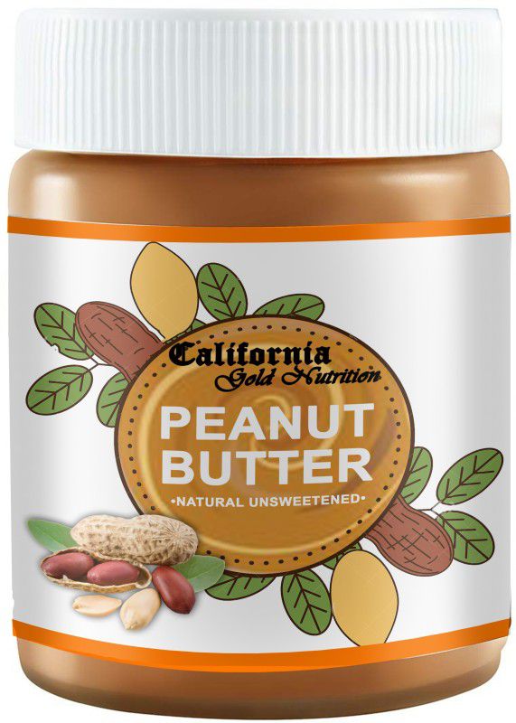 California Gold Nutrition Natural Unsweetened Peanut Butter 450g | Non GMO Peanut Butter| Rich in Protein 450 g