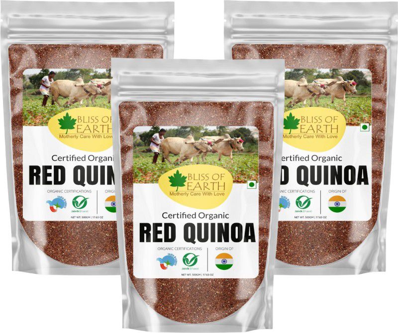 Bliss of Earth USDA Organic Red Quinoa Seeds 3x500gm Super Food Pack Of 3 Quinoa  (1.5 kg, Pack of 3)