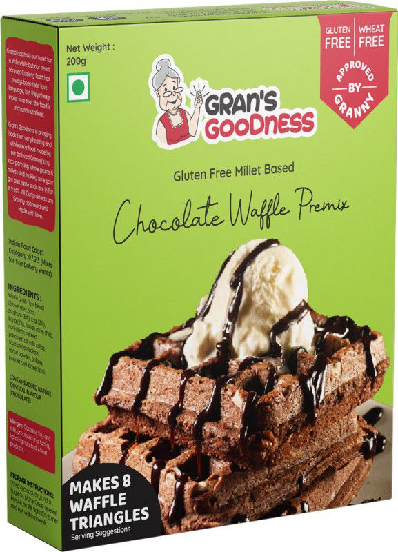 grans goodness Gluten Free Chocolate Waffle Mix | No Wheat, No Maida 200 g