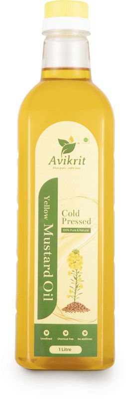 Avikrit COLD PRESSED YELLOW MUSTARD OIL Mustard Oil PET Bottle  (1000 ml)