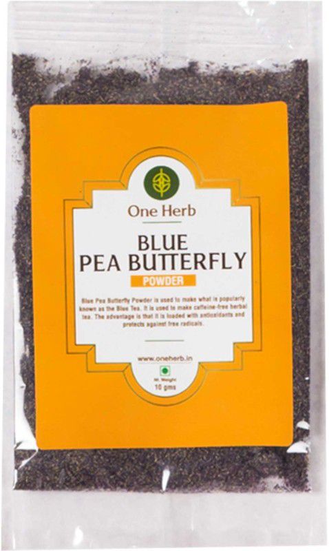one herb Blue Pea Butterfly Powder 10g, Blue Matcha Herbal Infusion Tea Pouch  (10)