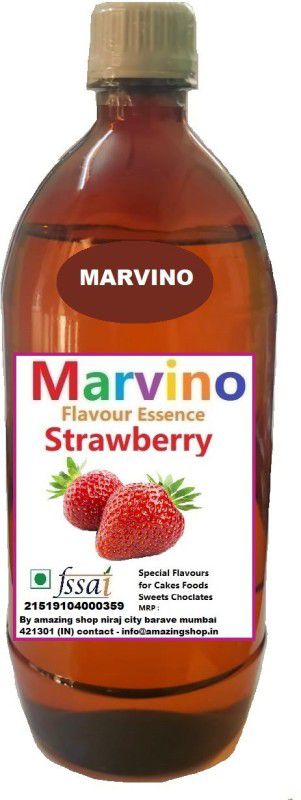 Marvino Strawberry Food Flavours Essence for Cakes Whipcream Fondant Sweets Ice-Creams Chocolates Flavoring Syrup Strawberry Liquid Food Essence  (1000 g)