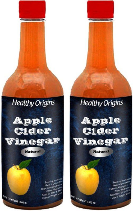 Healthy Origins Organic Apple Cider Vinegar with Mother for Weight Loss Vinegar (500X2ML Ultra RTB) Vinegar  (2 x 500 ml)