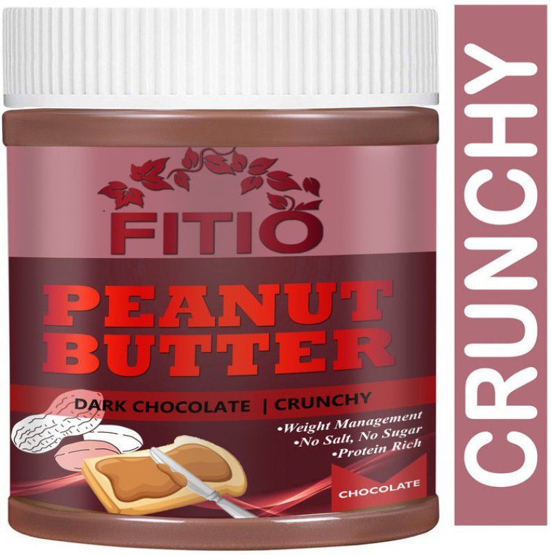 FITIO Nutrition Crunchy Pro Peanut Butter | Dark Chocolate Pro Peanut Butter with High Protein & Anti-Oxidants (134) 1 kg