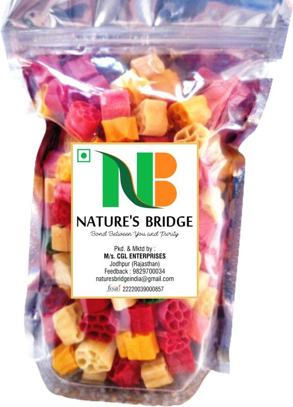 Nature's Bridge Colorful Mix Fryums, Ready to fry Papad snacks, Flower fryums - 400 Gm Fryums 400 g