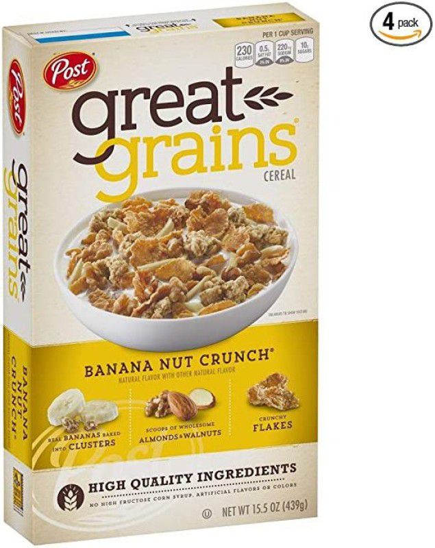 post Great Grains Banana Nut Crunch Cereal Box  (439 g)