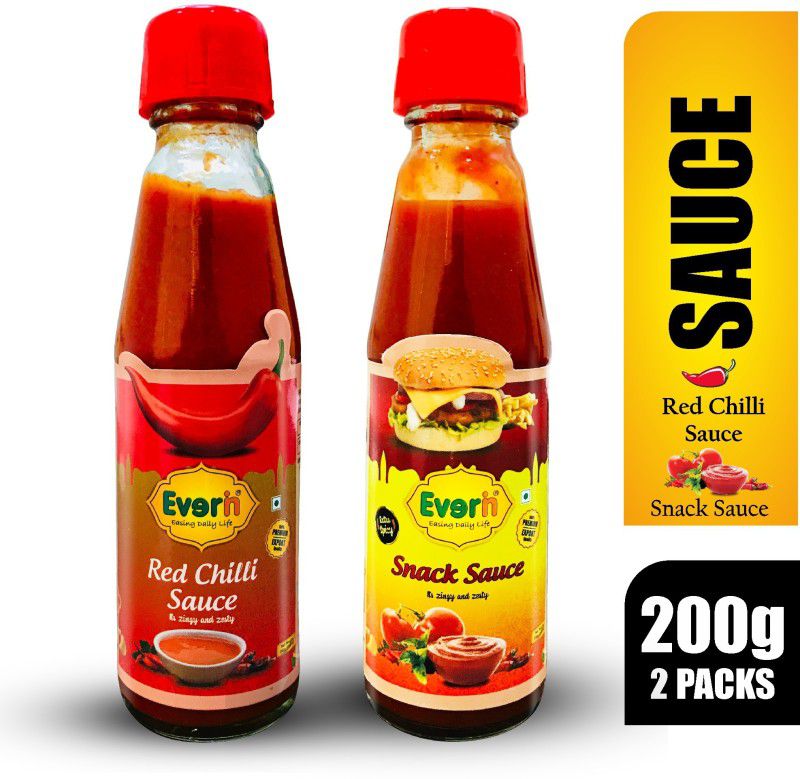 Everin Zingy and Zesty Extra Spicy Snack Sauce and Red Chilli Spicy Sauce Combo Sauces  (2 x 200 g)
