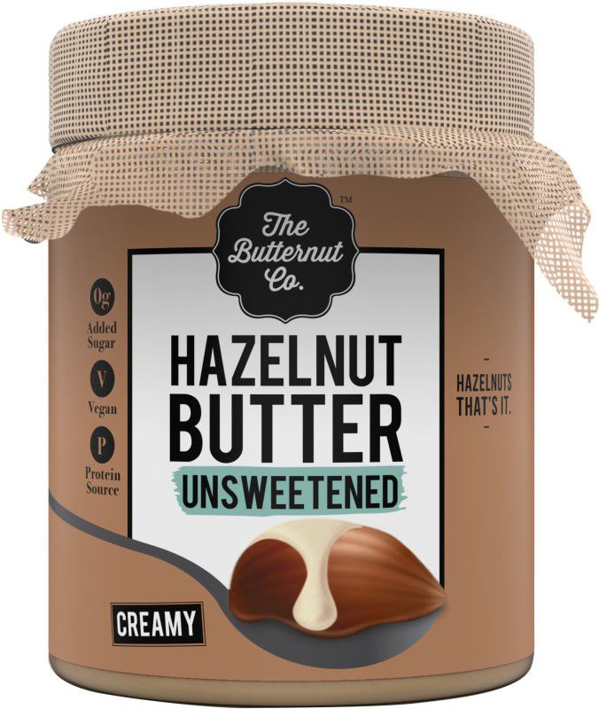 The Butternut Co. Hazelnut Butter Unsweetened, 200 gm (No Added Sugar, Vegan, High Protein, Keto) 200 g