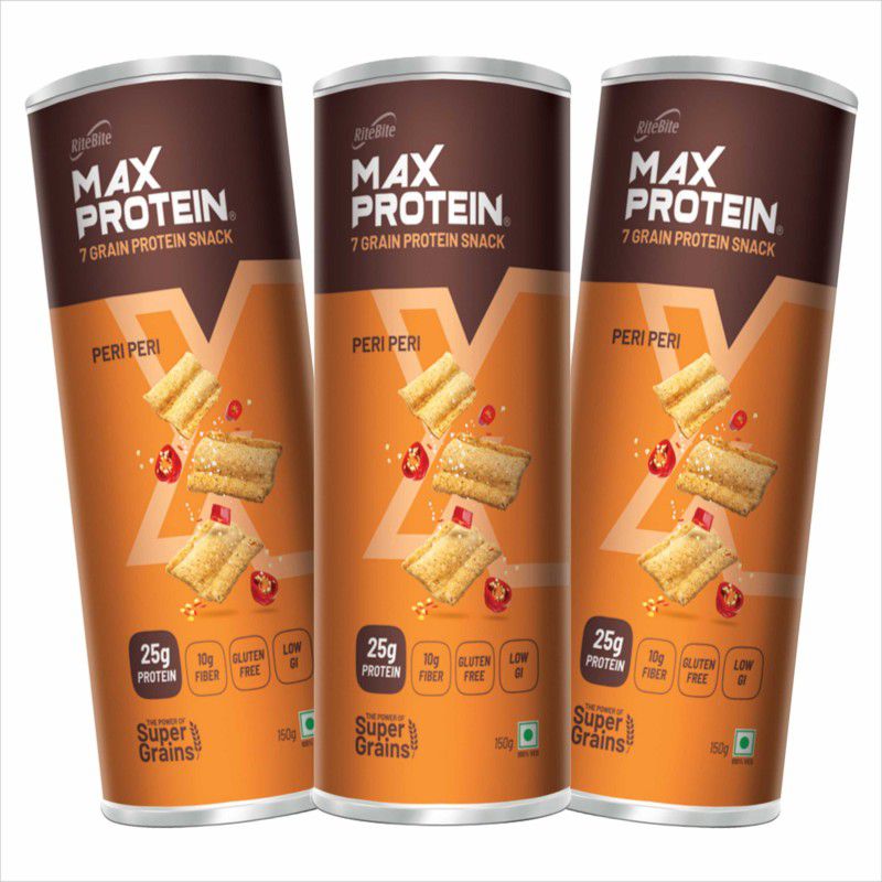 RiteBite Max Protein Chips - Peri Peri 150g(Pack of 3) Chips  (3 x 150 g)