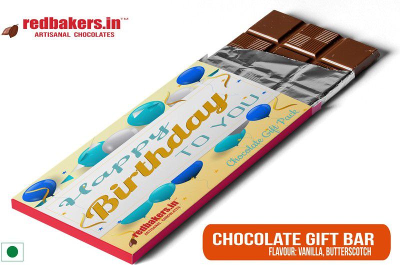 redbakers.in Happy Birthday Butterscotch Chocolate Gift Bar Bars  (100 g)