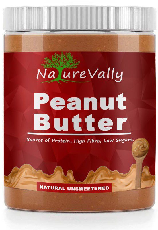NatureVally Natural Unsweetened Peanut Butter 450g | Non GMO Peanut Butter| Rich in Protein 450 g