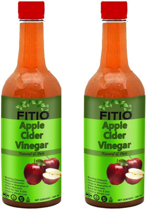 FITIO Nutrition Apple Cider Vinegar With Mother Vinegar Vinegar (I) (Pack Of 2) Vinegar  (2 x 500 ml)