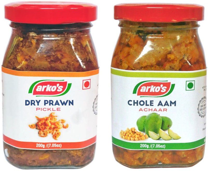 ARKOS Homemade Combo Pickle Dry Prawn and Chole Aam, 200gm + 200gm Prawn Pickle  (2 x 200 g)