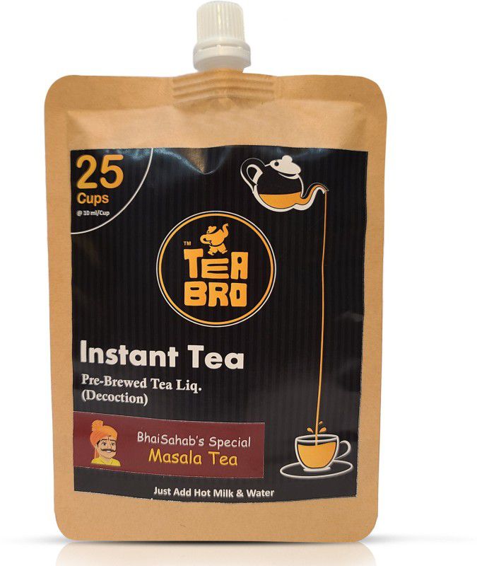 Tea Bro Tea Decoction - 25 Cups (Masala Tea), 250ml Ginger, Cardamom, Cinnamon, Black Pepper, Cloves Black Tea Pouch  (250 ml)