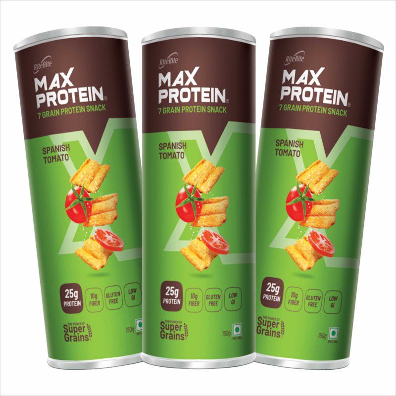 RiteBite Max Protein Chips - Spanish Tomato 150g(Pack of 3) Chips  (3 x 150 g)
